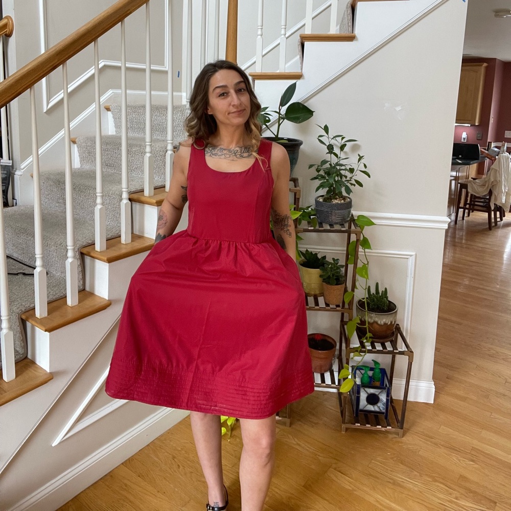 Red wedding guest dress - IT HAS POCKETS!